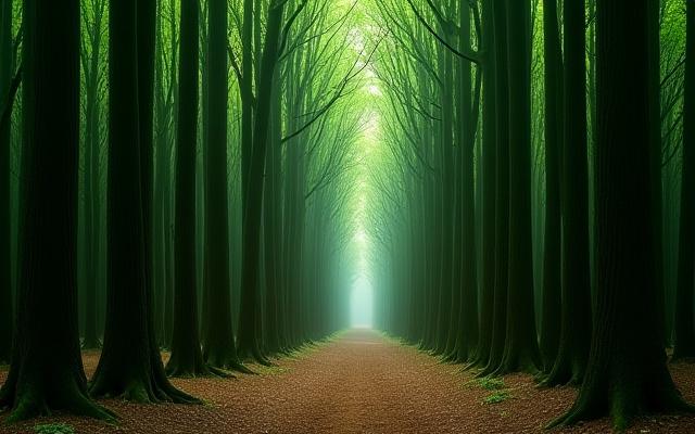 장성 축령산 편백숲의 울창한 편백나무